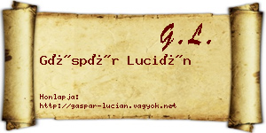 Gáspár Lucián névjegykártya